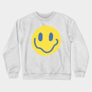 Yellow and Blue Vintage Smiley Face Crewneck Sweatshirt